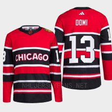 Chicago Blackhawks 2022 Reverse Retro 2.0 Max Domi Red Authentic Primegreen Jersey Men's