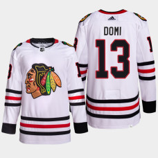 Max Domi #13 Chicago Blackhawks White Jersey 2022 Primegreen Authentic Away