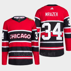 Chicago Blackhawks 2022 Reverse Retro 2.0 Petr Mrazek Red Authentic Primegreen Jersey Men's