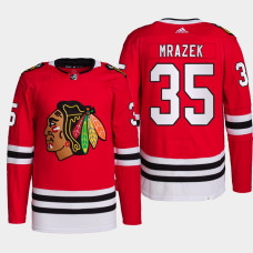 Chicago Blackhawks Petr Mrazek Red Home Authentic Primegreen Jersey 2022