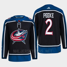 Andrew Peeke Reverse Retro 2.0 2022 Columbus Blue Jackets Navy Jersey Authentic Primegreen #2