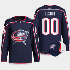 Columbus Blue Jackets 2022 NHL Draft First Round Pick Navy Custom Jersey