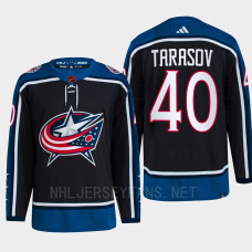 Daniil Tarasov Reverse Retro 2.0 2022 Columbus Blue Jackets Navy Jersey Authentic Primegreen #40