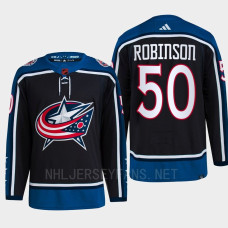 Eric Robinson Reverse Retro 2.0 2022 Columbus Blue Jackets Navy Jersey Authentic Primegreen #50