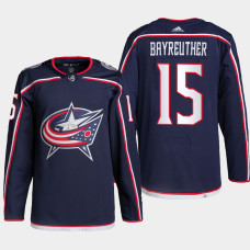 Columbus Blue Jackets Gavin Bayreuther Navy Home Authentic Primegreen Jersey 2022-23