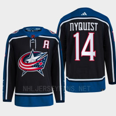 Gustav Nyquist Reverse Retro 2.0 2022 Columbus Blue Jackets Navy Jersey Authentic Primegreen #14