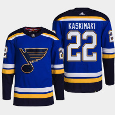 Aleksanteri Kaskimaki St. Louis Blues 2022 NHL Draft Blue Jersey Authentic Primegreen Home