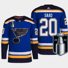 Brandon Saad St. Louis Blues 2022 Stanley Cup Playoffs Blue #20 Jersey Authentic Pro