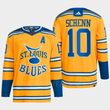 Brayden Schenn Reverse Retro 2.0 2022 St. Louis Blues Yellow Jersey Authentic Primegreen #10