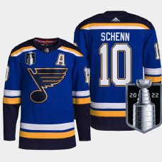 Brayden Schenn St. Louis Blues 2022 Stanley Cup Playoffs Blue #10 Jersey Authentic Pro