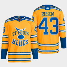 Calle Rosen Reverse Retro 2.0 2022 St. Louis Blues Yellow Jersey Authentic Primegreen #43