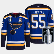 Colton Parayko St. Louis Blues 2022 Stanley Cup Playoffs Blue #55 Jersey Authentic Pro