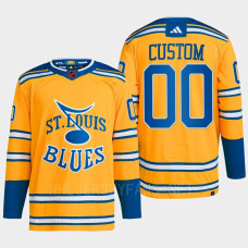 Custom Reverse Retro 2.0 2022 St. Louis Blues Yellow Jersey Authentic Primegreen #00