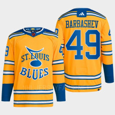 Ivan Barbashev Reverse Retro 2.0 2022 St. Louis Blues Yellow Jersey Authentic Primegreen #49