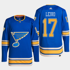 St. Louis Blues Josh Leivo Blue Alternate Authentic Primegreen Jersey 2022-23