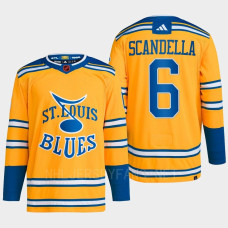 Marco Scandella Reverse Retro 2.0 2022 St. Louis Blues Yellow Jersey Authentic Primegreen #6