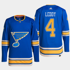 St. Louis Blues Nick Leddy Blue Primegreen Authentic Pro Alternate Jersey 2022