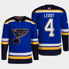 St. Louis Blues Nick Leddy Blue Primegreen Authentic Pro Home Jersey 2022