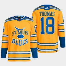 Robert Thomas Reverse Retro 2.0 2022 St. Louis Blues Yellow Jersey Authentic Primegreen #18