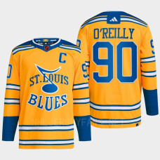 Ryan O'Reilly Reverse Retro 2.0 2022 St. Louis Blues Yellow Jersey Authentic Primegreen #90