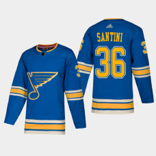 St. Louis Blues Steven Santini #36 2021 Alternate Authentic Blue Jersey