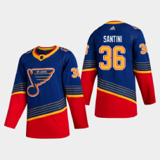 St. Louis Blues Steven Santini #36 2021 Retro Authentic Blue Jersey