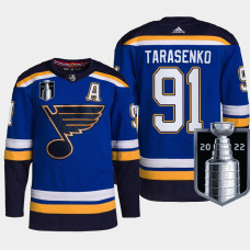 Vladimir Tarasenko St. Louis Blues 2022 Stanley Cup Playoffs Blue #91 Jersey Authentic Pro