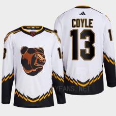 Boston Bruins 2022 Reverse Retro 2.0 Charlie Coyle White Authentic Primegreen Jersey Men's