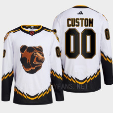 Boston Bruins 2022 Reverse Retro 2.0 Custom White Authentic Primegreen Jersey Men's