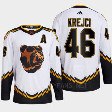 Boston Bruins 2022 Reverse Retro 2.0 David Krejci White Authentic Primegreen Jersey Men's