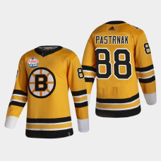 Boston Bruins David Pastrnak #88 2021 Lake Tahoe Outdoor Games Authentic Patch Gold Jersey