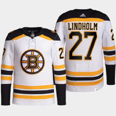 Boston Bruins Hampus Lindholm White Primegreen Authentic Pro Away Jersey 2022