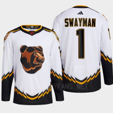 Boston Bruins 2022 Reverse Retro 2.0 Jeremy Swayman White Authentic Primegreen Jersey Men's