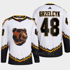 Boston Bruins 2022 Reverse Retro 2.0 Matt Grzelcyk White Authentic Primegreen Jersey Men's