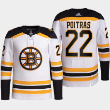 Matthew Poitras Boston Bruins 2022 NHL Draft White Jersey Authentic Primegreen Away