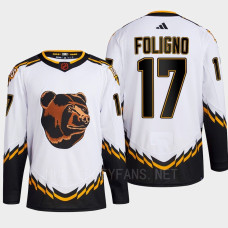 Boston Bruins 2022 Reverse Retro 2.0 Nick Foligno White Authentic Primegreen Jersey Men's