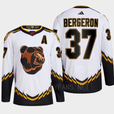 Boston Bruins 2022 Reverse Retro 2.0 Patrice Bergeron White Authentic Primegreen Jersey Men's