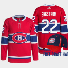 Adam Engstrom Montreal Canadiens 2022 NHL Draft Red Jersey Authentic Primegreen Home