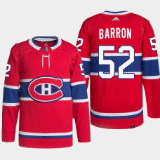 Montreal Canadiens Justin Barron Red Primegreen Authentic Pro Home Jersey 2022