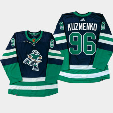 Vancouver Canucks Andrei Kuzmenko Navy PrimeGreen Reverse Retro Jersey 2022-23