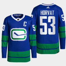 Bo Horvat #53 Vancouver Canucks Blue Jersey 2022 Alternate Primegreen Authentic Pro