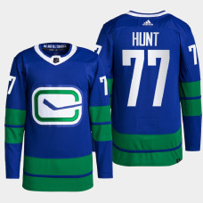 Brad Hunt #77 Vancouver Canucks Blue Jersey 2022 Alternate Primegreen Authentic Pro