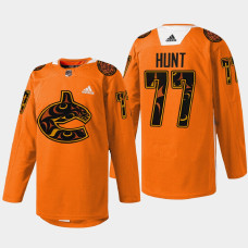 Brad Hunt Vancouver Canucks 2022 First Nations Night Orange #77 Jersey Every Child Matters