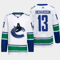 Brad Richardson #13 Vancouver Canucks White Jersey 2022 Away Primegreen Authentic Pro