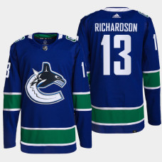 Brad Richardson #13 Vancouver Canucks Blue Jersey 2022 Home Primegreen Authentic Pro