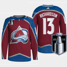 Vancouver Canucks Brad Richardson Burgundy Authentic Pro 2022 Stanley Cup Playoffs Jersey