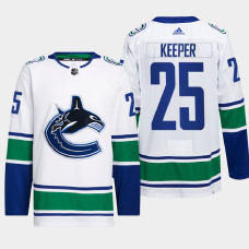 Brady Keeper #25 Vancouver Canucks White Jersey 2022 Away Primegreen Authentic Pro