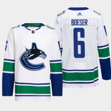 Brock Boeser #6 Vancouver Canucks White Jersey 2022 Away Primegreen Authentic Pro