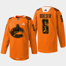 Brock Boeser Vancouver Canucks 2022 First Nations Night Orange #6 Jersey Every Child Matters