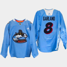 Conor Garland Vancouver Canucks Community Heroes 2022 Blue #8 Jersey Warm Up